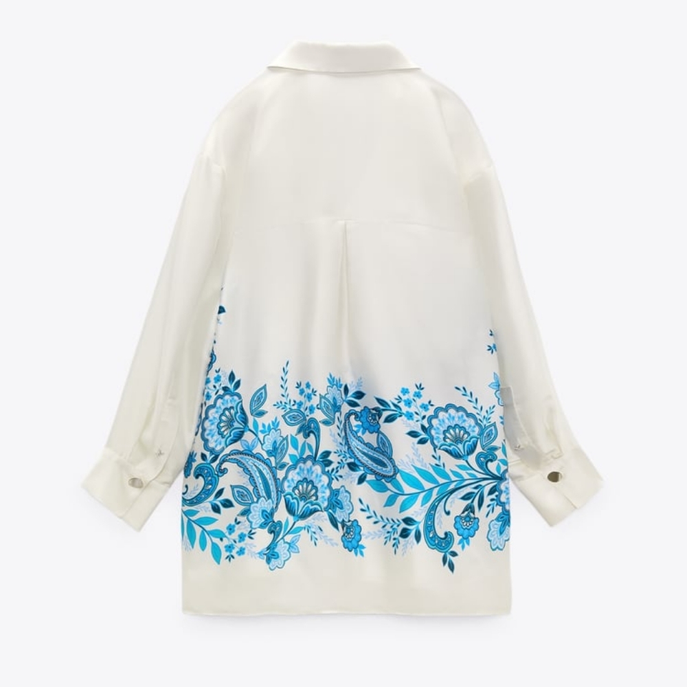 Zara Limited Edition Flowy Printed Shirt - Picture 6 of 11